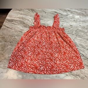 LOFT Girls Red Floral Smocked Sleeveless Top Size M